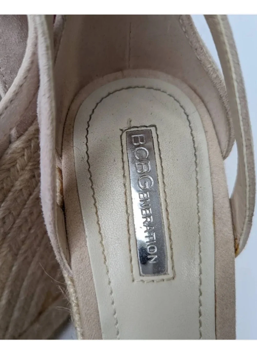 Ankle Tie Espadrille Wedge Sandals - Beige